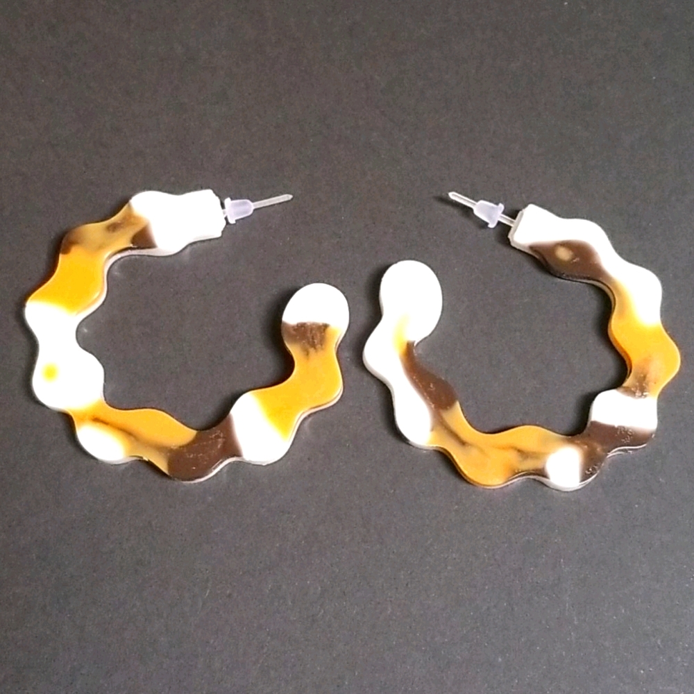 Cowhide print earrings handmade
